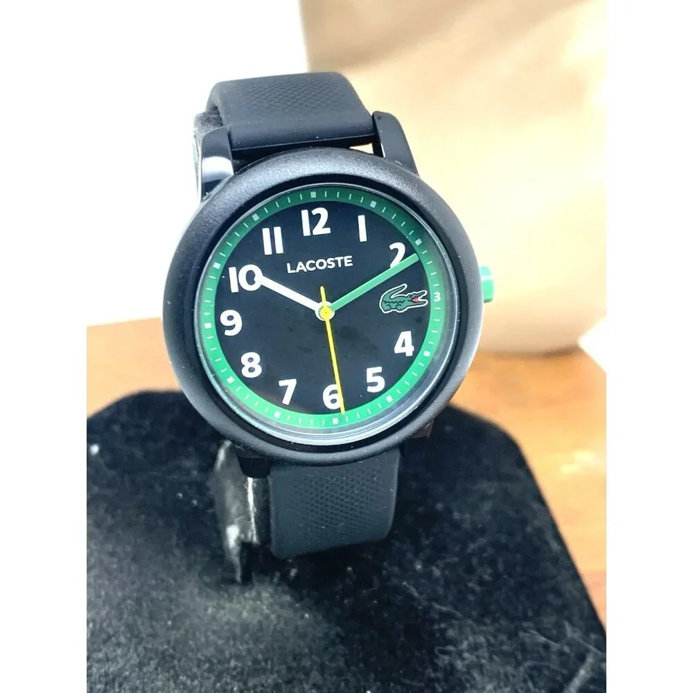 Lacoste Women's Watch 2030042 Quartz Black Dial Textured Rubber Band 12.12 33mm